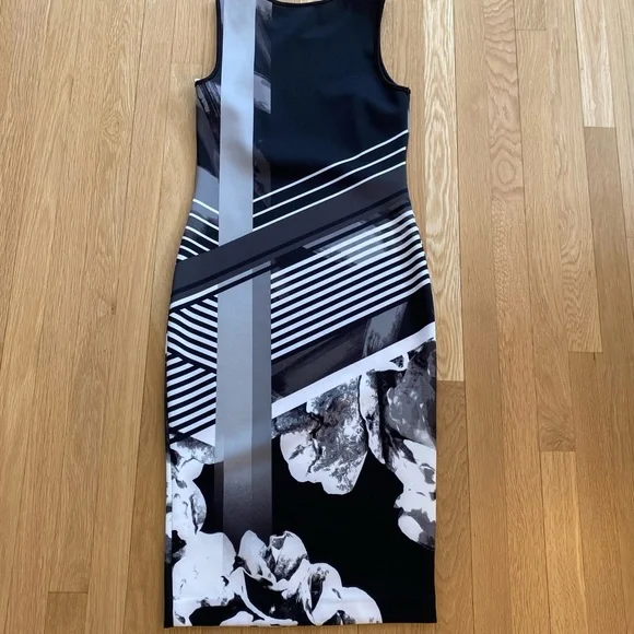 New Apt 9 Womens Sleeveless Black White Photograph Print Dress / Size 4 / NWT - Picture 6 of 7